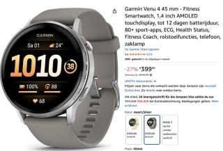 GARMIN Venu 4 45mm Zilver/Grijs Smartwatch voor €399 bij Amazon