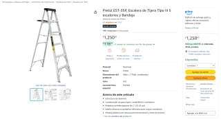 Escalera de Tijera Tipo III Pretul EST-35P por $1,250 en Amazon