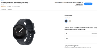 Samsung Galaxy Watch9 (Bluetooth, 40mm) por $4,124