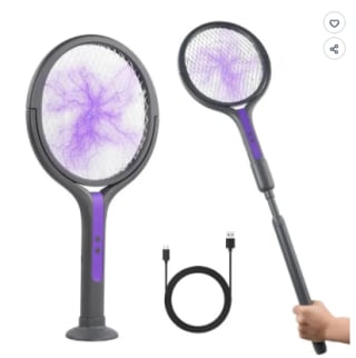 Raquette électrique anti-moustiques pliante et télescopique 2 en 1 à 22,99€