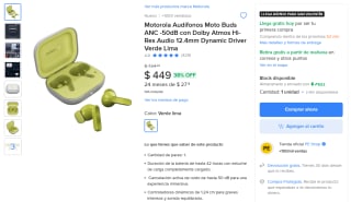 Audífonos Moto Buds ANC por $449 | Mercado Libre