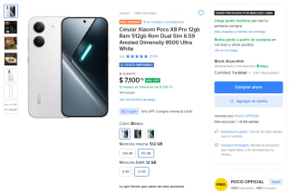 Xiaomi Poco X8 Pro 12GB 512GB por $5,842 | Oferta Mercado Libre