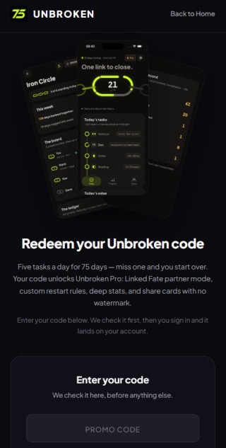 Unbroken: 75 Day Challenge (Lifetime Pro) Gratis en App Store y Play Store