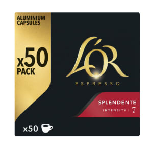 Lot de 50 Capsules de Café L’OR Splendente Intensité 7 Nespresso à 14,59€