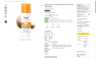 Eucerin Sun Oil Control FPS50+ por $251 | Oferta Amazon