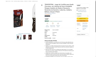 Juego de 4 cuchillos Tramontina por $209 | Oferta Amazon