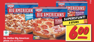 3 Dr. Oetker Big Americans pizza's voor €6 bij de Nettorama