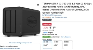 TerraMaster D2-320 USB DAS 2Bay voor €111,99 bij Amazon