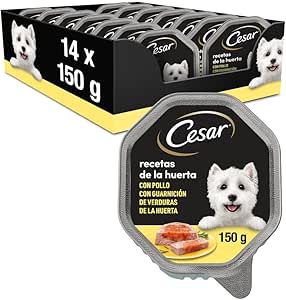 14 tarrinas Cesar Comida Húmeda Perros Recetas Huerta en Paté y Gelatina por 12.60€