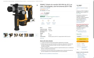DEWALT DCH172B 5/8" SDS MAX por $3,294 | Amazon