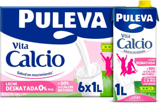 6 litros Puleva Calcio Leche Desnatada, Entera o Semidesnatada por 6,78€