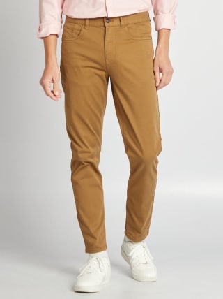 Chino slim 5 poches - L32 - Marron pour 6,00€ chez Kiabi