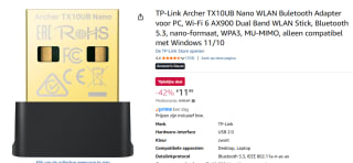 TP-Link Archer TX10UB Nano WiFi 6 AX1800 USB Ethernet Adapter voor €11,99 bij Amazon