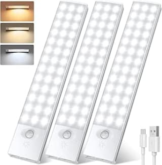3 piezas Luz Led con Sensor de Movimiento 78 LEDs 1500mAH por 11.39€