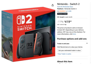 Nintendo Switch 2 voor €419 bij Amazon