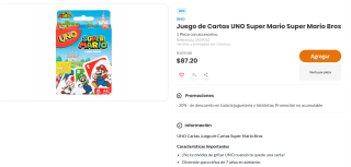 Juego UNO Super Mario Super Mario Bros por $87 | Chedraui