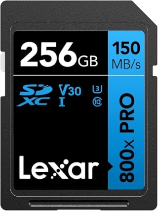 Lexar High-Performance 800xPRO 256 GB SDXC UHS-I Klasse 10 voor €27,89 bij Amazon