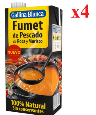 4 x Gallina Blanca Fumet de Pescado de Roca y Marisco, 1L por 8.13€