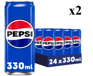 2 x Pepsi Refresco de Cola, Lata, 24 x 330ml por 19.99€