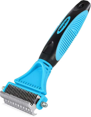 Morpilot Dog & Cat Brush - 23+12 Double Sided Deshedding Tool, Undercoat Rake & Slick