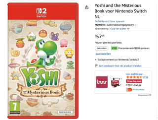 Yoshi and the Misterious Book voor Nintendo Switch voor €47,95 dmv code bij Amazon