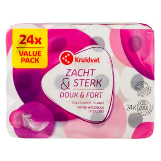 Kruidvat Zacht & Sterk Toiletpapier 24 rollen, voor €7,49