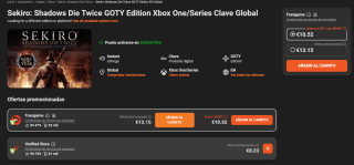 Sekiro: Shadows Die Twice GOTY Edition Xbox por $168 en Gamivo