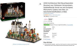 LEGO® Architecture Slot Neuschwanstein voor €203,35 bij Amazon