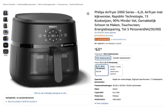 Philips Airfryer 2000 Series voor 63,89 euro ( en 53,89 met code PD10)
