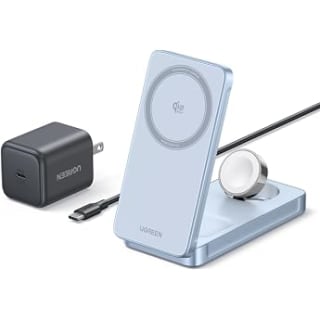UGREEN MagFlow 25W Qi2.2 cargador inalámbrico 2 en 1 plegable por $668 en Amazon