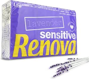 RENOVA Pañuelos de Bolsillo Sensitive, 4 Capas, 6 Paquetes, Lavanda por 0.73€