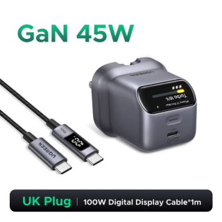 Cargador UGREEN GaN de 45W con Pantalla Inteligente por $301 en AliExpress