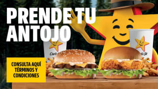 Combo Firewood Burger o Firewood Chicken Sandwich por $109 en Carl's Jr.