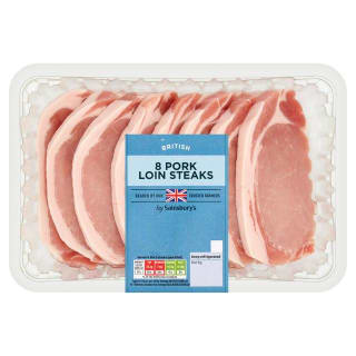 Sainsbury's British Pork Loin Steaks x8 800g for £3.75 at Sainsbury's