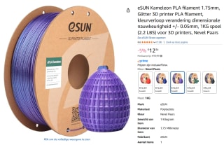 eSUN Kameleon PLA filament 1.75mm 1KG voor €12,34 bij Amazon