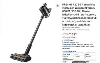 Dreame R20 SE draadloze steelstofzuiger voor €159 bij Amazon