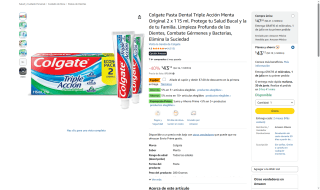 Colgate Triple Acción 2x115ml por $36 | Oferta Amazon