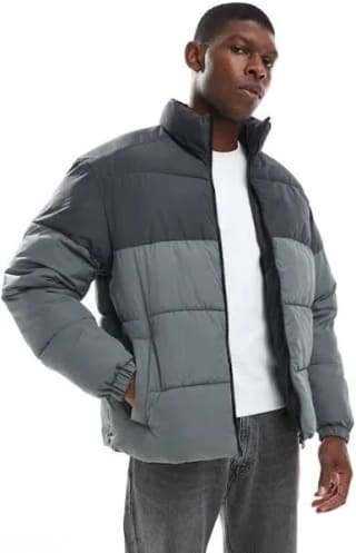 Jack & Jones chaqueta acolchada negra y gris por 16.87€.