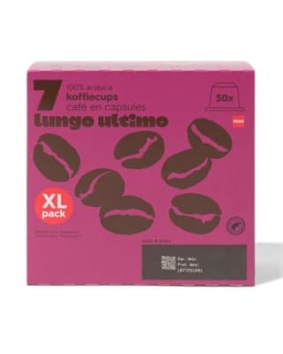 2x 50 stuks koffiecups lungo ultimo voor €14,99 bij Hema
