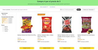 Compra 4 paga 3 en Sabritas en Amazon