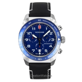 Reloj Victorinox Swiss Army chronograph correa de cuero esfera azul por 371€