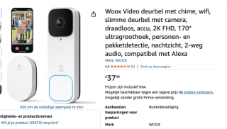 Woox R4331 Smart Video Doorbell met chime voor €37,99 bij Amazon