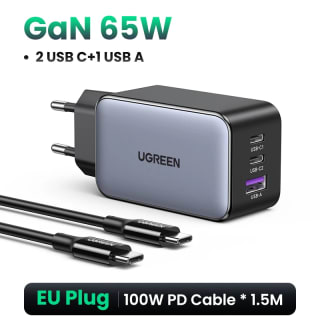 UGREEN 65W GaN cargador USB-C (3 puertos) por $295 en AliExpress