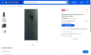 Refrigerador Atvio 6.6 Pies Silver por $3,790 | Walmart