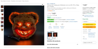 Máscara de Conejo con luz LED por $149 en Amazon