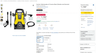 Karcher Hidrolavadora K Practica Black por $1,200 en Amazon