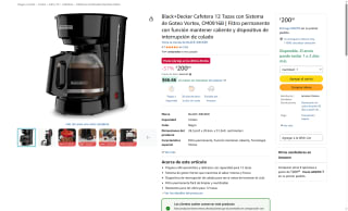 Cafetera Black+Decker 12 Tazas por $200 | Oferta Amazon