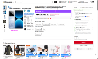 Realme GT 7 Pro 512GB por $6,851 | AliExpress