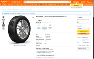 Llanta Broad Peak 185/65R15 por $1,086 | Oferta Amazon
