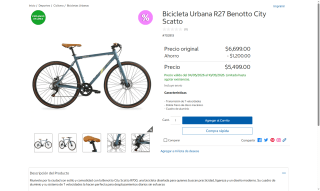 Bicicleta Urbana Benotto City Scatto R700 por $5,499 | Oferta Costco